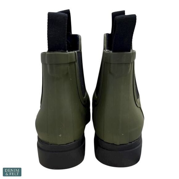 Everlane The Rain Boot Forest Green Black Chunky Chelsea Waterproof Sz 10 NEW - Picture 10 of 16